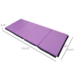 4'x10'x2" Folding Gymnastics Tumbling Mat, Exercise Mat with Carrying Handles for Yoga, MMA, Martial Arts, Dark Blue
