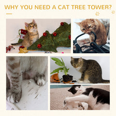 53" Cat Tree Scratching Large Kitten Play House Multi-Level Activity Center Pet Furniture