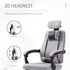 Ergonomic Executive High Back Office Chair with Footrest,Lumbar Support,Grey