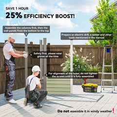 6 x 4FT Galvanized Garden Storage Shed, Metal Outdoor Shed with Double Doors and 2 Vents, Grey