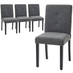 Modern Dining Chairs Set of 4, Kitchen Chairs with Rubberwood Legs and Padded Seat, Beige