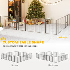 24 Panel 31.5" Height Heavy Duty Dog Playpen for Small Medium Dogs, Grey