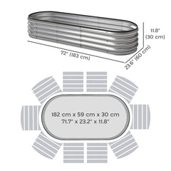 2Pcs Galvanized Raised Garden Bed, 4 x 3 x 1 ft Modular Metal Garden Beds with Rubber Strip Edging, Silver