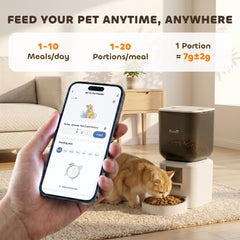 Automatic Cat Feeder, 2.4G WiFi, Smart APP Control 8L Pet Feeder Dispenser 1-10 Meals with 10s Meal Call Back