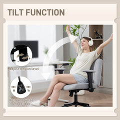 Criss Cross Chair with Flip-up Armrests, Wheels, Wide Office Chair with Adjustable Height, Tilting, Cream White