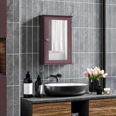 Bathroom Mirror Cabinet, Wall Mounted Medicine Cabinet with Door and Shelves, White