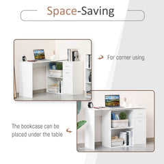 180° Rotating Home Office Corner Desk Storage Shelf Cabinet Black