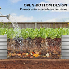 8'x2'x1' Galvanized Raised Bed, Large Elevated Planter Box for Growing Flowers, Herbs and Vegetables, Dark Grey