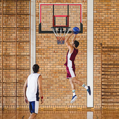Wall Mounted Basketball Hoop with 43'' x 30'' Shatter Proof Backboard, for Indoor and Outdoor, Black