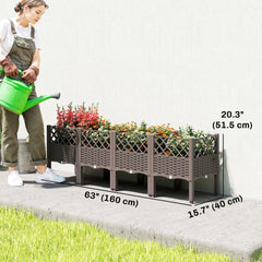 Raised Garden Bed with Legs, Self Watering Elevated Planter Boxes with Drainage Holes, 31.5" x 15.7" x 20.3"