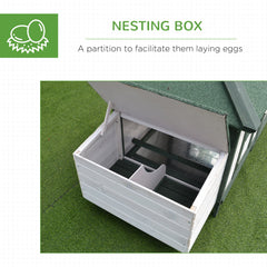 77" Chicken Coop Hen House Rabbit Hutch Poultry Cage Pen Outdoor Backyard with Nesting Box Run Natural