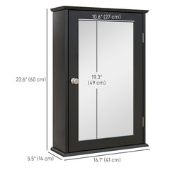 Bathroom Mirror Cabinet, Wall Mounted Medicine Cabinet with Door and Shelves, White