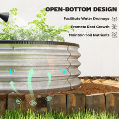Galvanized Raised Garden Bed, 5 x 3 x 1 ft Modular Metal Garden Beds with Rubber Strip Edging, Silver