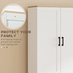 67" 4-Door Kitchen Pantry Cabinet, Freestanding Storage Cabinet Cupboard with Adjustable Shelves, Black