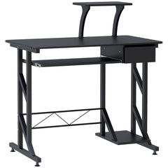 Computer Desk with Keyboard Tray, Writing Desk with Drawer, Workstation for Home Office, Black (35.4"Lx19.7"Wx39.4"H)