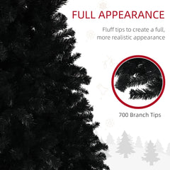 5ft Artificial Christmas Trees with Auto Open and Steel Base, Black