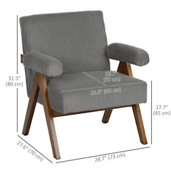 Cashmere Accent Chair Armchair with Wide Seat and Soft Padded Armrests for Reading, Bedroom, Cream White