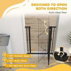 41" Easy Open Indoor Dog Gates for Doorways, House, Stair - Black