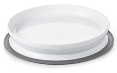 OXO Tot - Stick & Stay Suction Plate - Non-Sliding - Encourage Self-Feeding at Mealtime - Baby Toddler 6 Months - Gray, Large