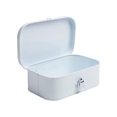 Mind Reader First Aid Box, Emergency Kit, Medical Supply Organizer, Buckle Lock, Metal, 6.69"L x 9.45"W x 3.15"H, White