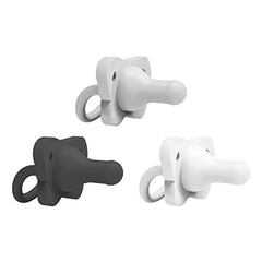 Dr. Brown’s HappyPaci 100% Silicone Pacifier 0-6m, BPA Free, Black, Cool Gray, White, 3-Pack