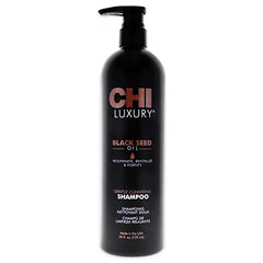 CHI Luxury Black Seed Oil Gentle Cleansing Shampoo, Adds Hair Volume & Body, Strengthens & Removes Impurities, Sulfate, Paraben, & Cruelty-Free, 25 Oz