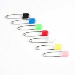 OsoCozy Diaper Pins - (Blue) - Sturdy, Stainless Steel Diaper Pins with Safe Locking Closures - Use for Special Events, Crafts or Colorful Laundry Pins