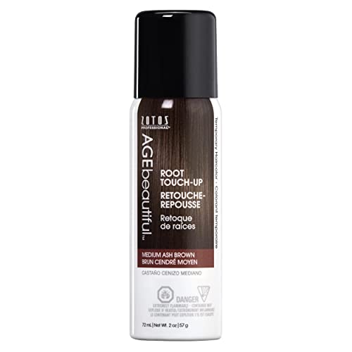 AGEbeautiful Root touch Up Temporary Haircolor Spray - Medium Aish Brown 2 Oz, 2 ounces