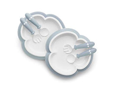 BABYBJORN Baby 2 Piece Plate, Spoon and Fork, Powder Blue