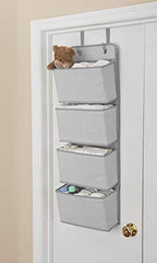 Delta Children 4 Pocket Over The Door Hanging Organizer, 2 Pack, Dove Grey