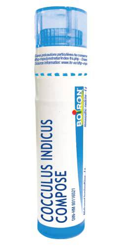 Boiron Cocculus Indicus Compose 1 tube. Homeopathic medicine for temporary disorders associated with jet lag