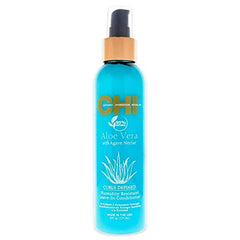CHI Aloe Vera Humidity Resistant Leave-In Conditioner, For Defined, Smooth & Frizz-Free Curls, Sulfate, Paraben, & Cruelty-Free, 6 Oz