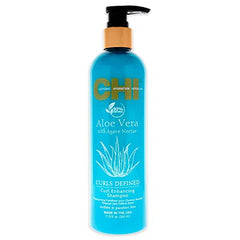 CHI Aloe Vera Curl Enhancing Shampoo, Gently Cleanses & Increases Moisture For Curly Hair, Sulfate, Paraben, & Cruelty-Free, 11.5 Oz