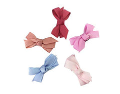Baby Wisp - Small Snap Hair Clips - Chelsea Boutique Bow Collection - 5 Pack - Little Miss - Baby, Infant, Toddler, Girls - 3 to 18 Months