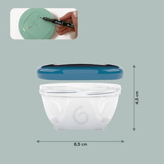 Babymoov Babybols Reusable Baby Food Storage Containers, 4 Airtight Bowls for Homemade Purees, Snacks & Meal Prep, Freezer Microwave Dishwasher Safe, 4 oz