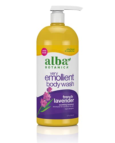 alba Bontanica Very Emollient Bath & Shower Gel, French Lavender, 907g