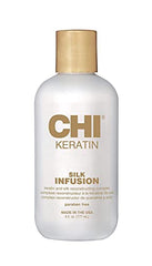 CHI Keratin Silk Infusion, Hydrating Hair Serum For Restoring Softness & Shine, Helps Dry, Damaged Hair, Sulfate-free, 6 Oz