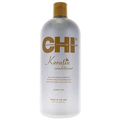 CHI Keratin Reconstructing Conditioner, Delivers Healthier Hair, Adds Shine & Helps Prevent Future Breakage, Sulfate, Paraben, & Cruelty-Free, 32 Oz