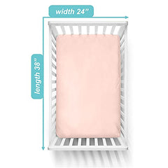 American Baby Company 100% Natural Cotton Jersey Knit Fitted Portable/Mini-Crib Sheet, Blush, Soft Breathable, for Girls
