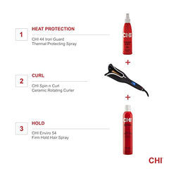 CHI Spin N Curl, Curling Iron For Healthy & Shiny Effortless Curls & Waves, Provides Preset Temperature Settings For Each Hair Texture, Onyx Black