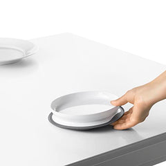 OXO Tot - Stick & Stay Suction Plate - Non-Sliding - Encourage Self-Feeding at Mealtime - Baby Toddler 6 Months - Gray, Large
