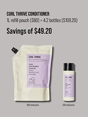 AG Care Curl Thrive Protein Conditioner for Curly Hair with Keratin Amino Acids - Ultra-Hydrating Moisture Conditioner for Defined, Healthy Curls, 33.8 Fl Oz (1 Liter Refill)