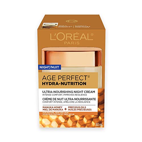 L'Oreal Paris Age Perfect Hydra-Nutrition Day Night Face Cream Moisturizer, with Calcium + Precious Oils, Very Dry Skin, Anti-Aging, 50 ML