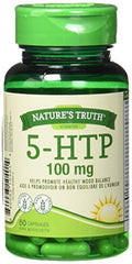 Nature's Truth Vitamins - 5-HTP Capsules (5- Hydroxytryptophan) | 100mg | Supporting a Healthy Mood | Gluten Free, Non GMO, Dairy Free | 50 Count