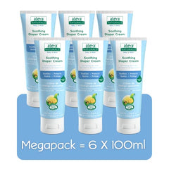 Aleva Naturals Soothing Diaper Cream 100ml, Mega Pack- 6 x 100ml = 600ml, White