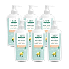 Aleva Naturals Baby Face & Body Lotion, Daily Moisturizer for Very Dry, Sensitive & Eczema-Prone Skin, 99.6% Natural with Shea Butter, Oatmeal, Sweet Almond Oil & Jojoba, Lightweight, Non-Greasy, Fast-Absorbing, Made in Canada - 6 x 240ml