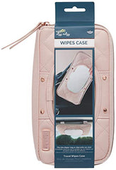 Itzy Ritzy Travel Wipes Case & Portable, On-The-Go Baby Wipes Holder Including Removable Clips for Car Visor Or Seat Back, Designed to Hold Packs of Up to 64 Wipes, Blush