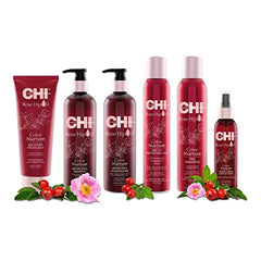 CHI Rosehip Oil Protecting Shampoo, Gently Cleanses Color-Treated Hair & Helps Retain Color, Sulfate, Paraben, & Cruelty-Free, 11.5 Oz