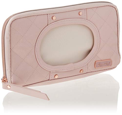 Itzy Ritzy Travel Wipes Case & Portable, On-The-Go Baby Wipes Holder Including Removable Clips for Car Visor Or Seat Back, Designed to Hold Packs of Up to 64 Wipes, Blush