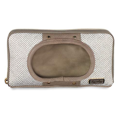 Itzy Ritzy Travel Wipes Case – Portable, On-The-Go Baby Wipes Holder Including Removable Clips For Car Visor Or Seat Back, Designed to Hold Packs of Up to 64 Wipes, Vanilla Latte